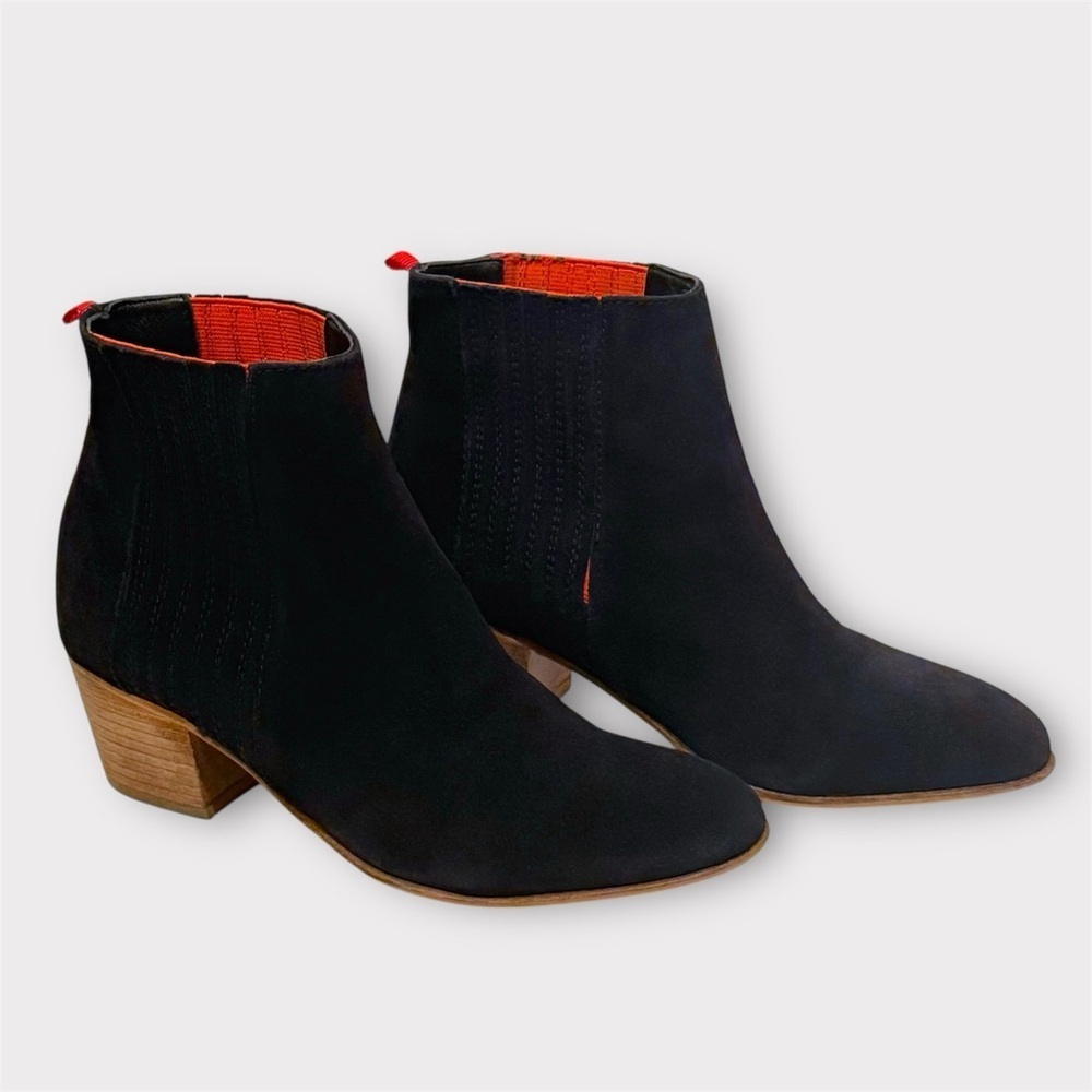Boden Navy Suede Ankle Boots EU 38 US 7–7.5 Block Heel - Picture 7 of 10